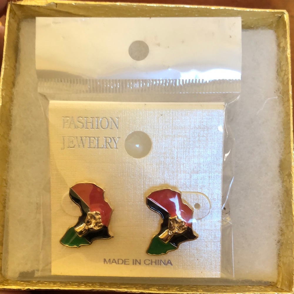 Black power earrings